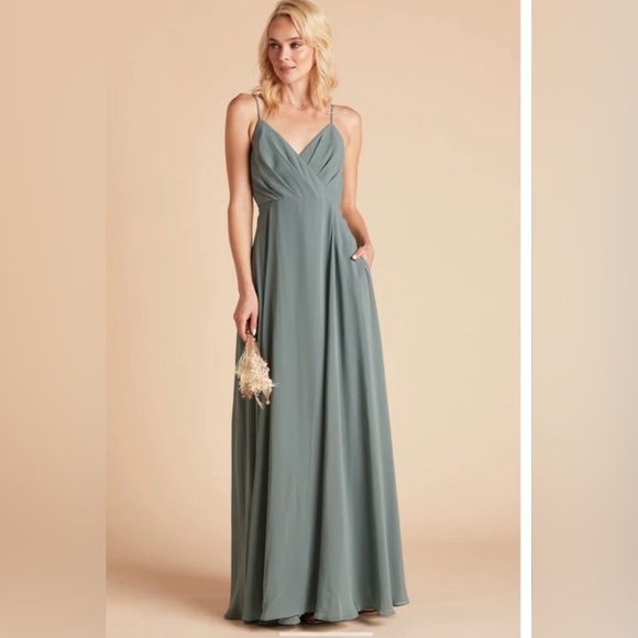 Birdy Grey Dresses & Skirts - Birdy Grey KAIA DRESS CHIFFON SEA GLASS Wedding Bridesmaid Small NWOT